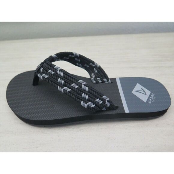 Sperry Women's Sz 5M Black Wharf Webbing/Leather Flip Flop Sandals - Picture 5 of 10